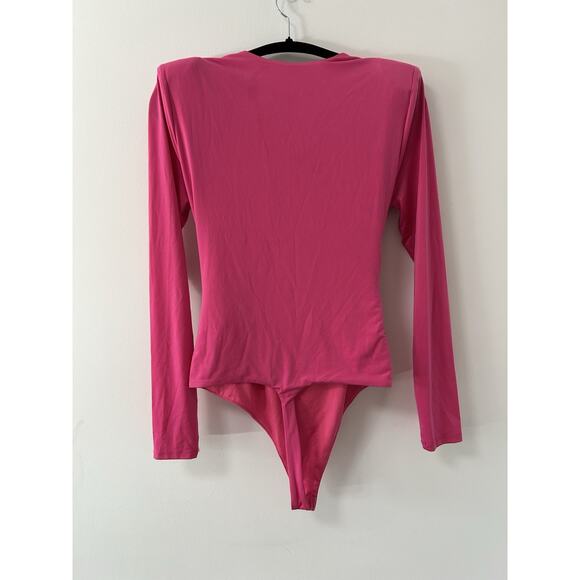 Lovers and Friends Anya Bodysuit in Pink EUC Long Sleeve Stretch Size Medium - Picture 4 of 9